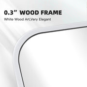 CULER White Bathroom Wall Mirror,24 x 36 Inch Rectangle Vanity Modern Tempered Glass Mirror for Bedroom,Living Room,Entryway