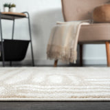 Nuevo Collection Area Rug 6'x9' - Beige/Cream Abstract Design