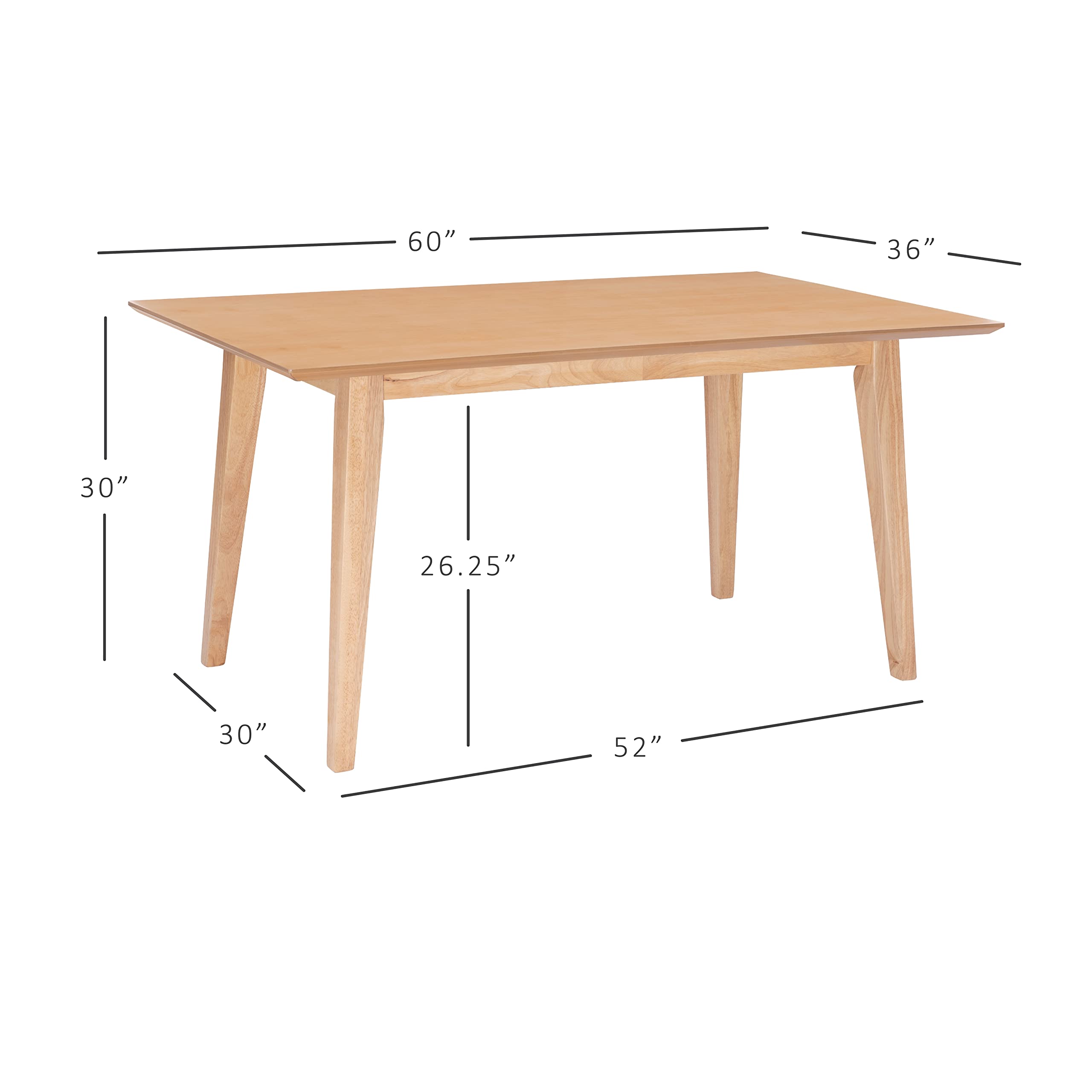 Modern Natural Wood Syracuse Dining, Five Piece Set