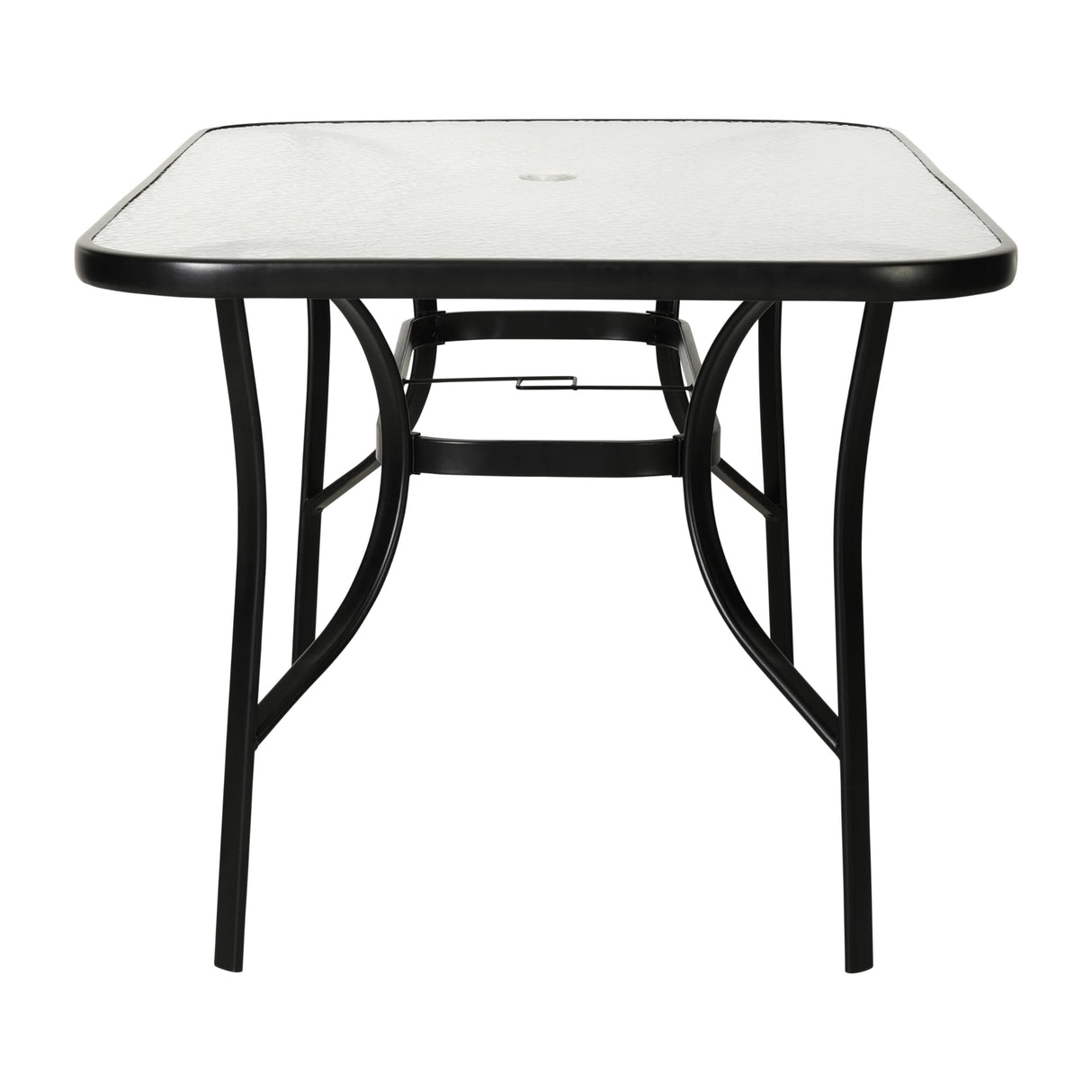 Tory Rectangle Patio Table with Umbrella Hole, Commercial All-Weather Table