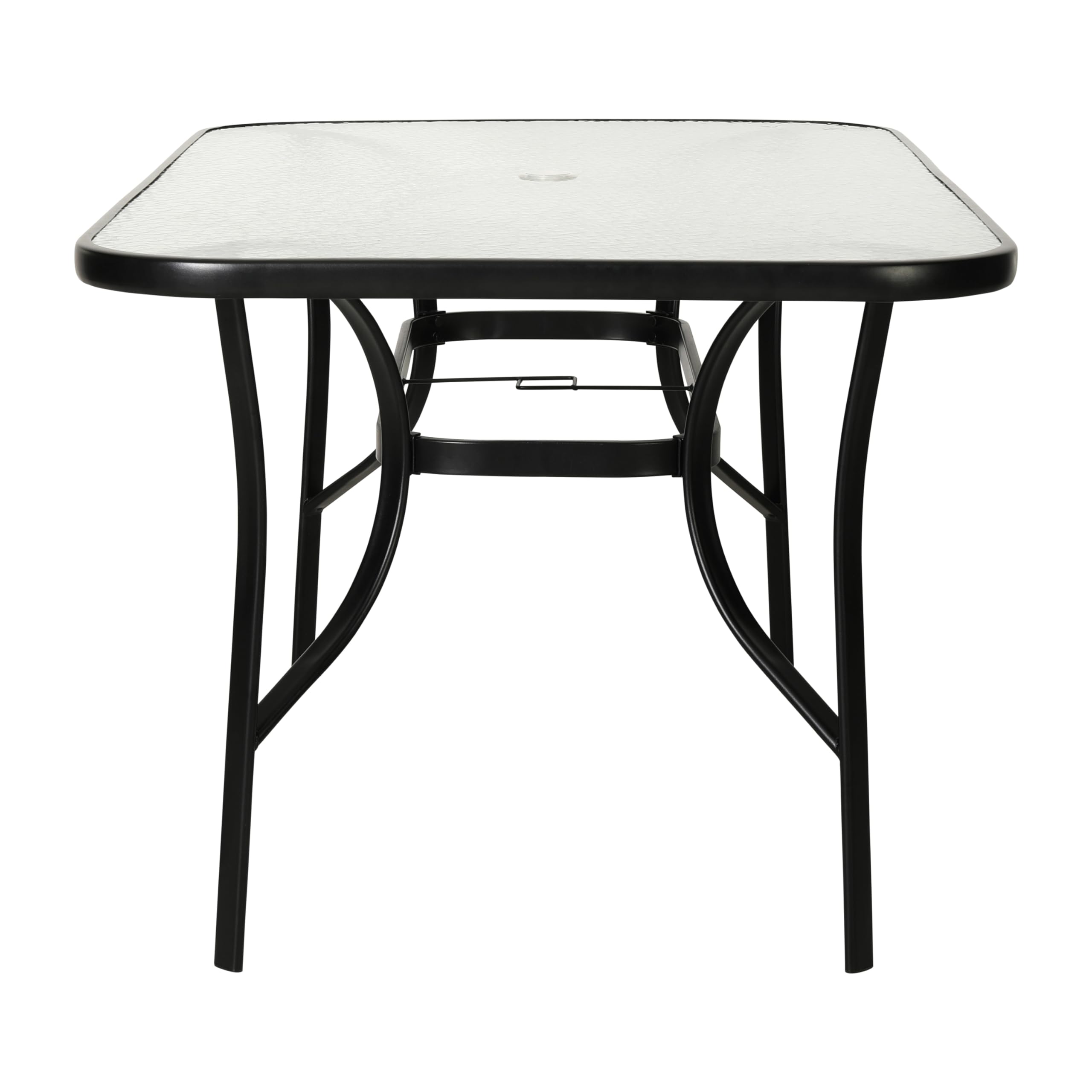 Tory Rectangle Patio Table with Umbrella Hole, Commercial All-Weather Table