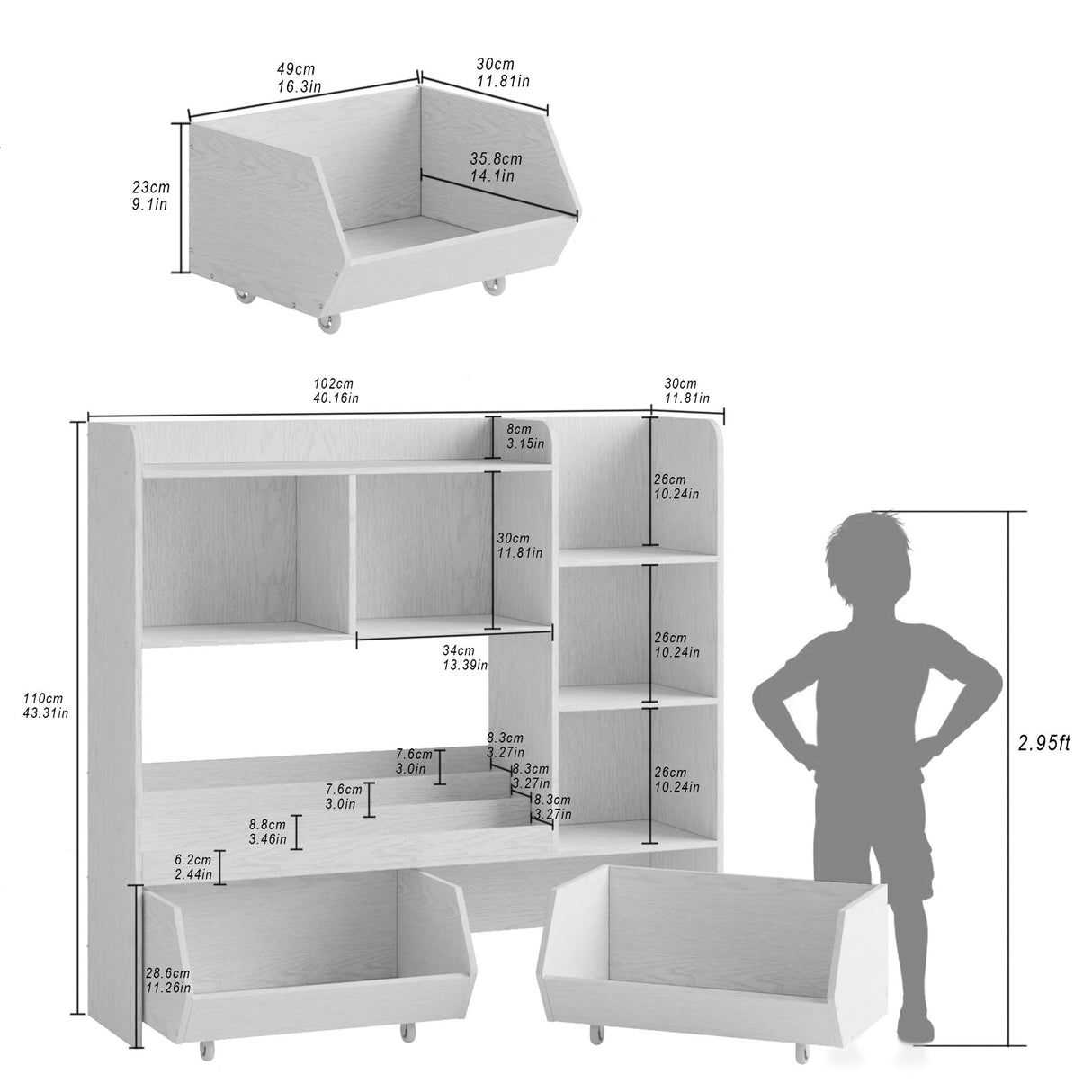 Toy Storage Cabinet and Organizer, Boys and Girls Bookshelf Muti-Functional Kids