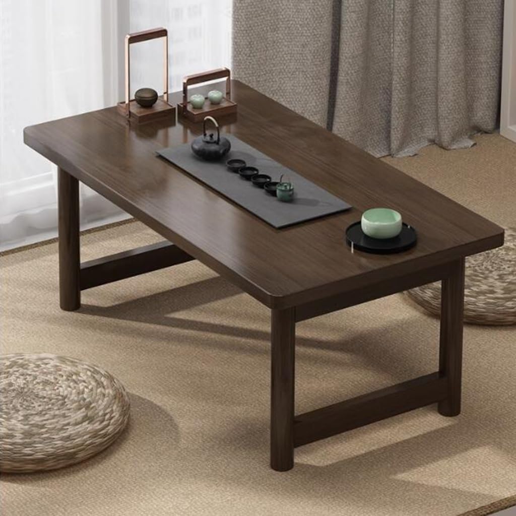 Solid Wood Coffee Table, Foldable Window Table, Balcony Short Coffee Table, Laptop