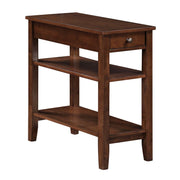 American Heritage 3-Tier End Table with Drawer, 23.5"L x 11.25"W x 24"H, Espresso