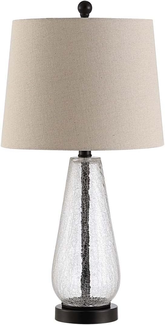 Lighting Collection Naila Modern Contemporary Farmhouse Clear Glass 26-inch Bedroom