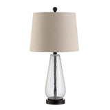 Lighting Collection Naila Modern Contemporary Farmhouse Clear Glass 26-inch Bedroom