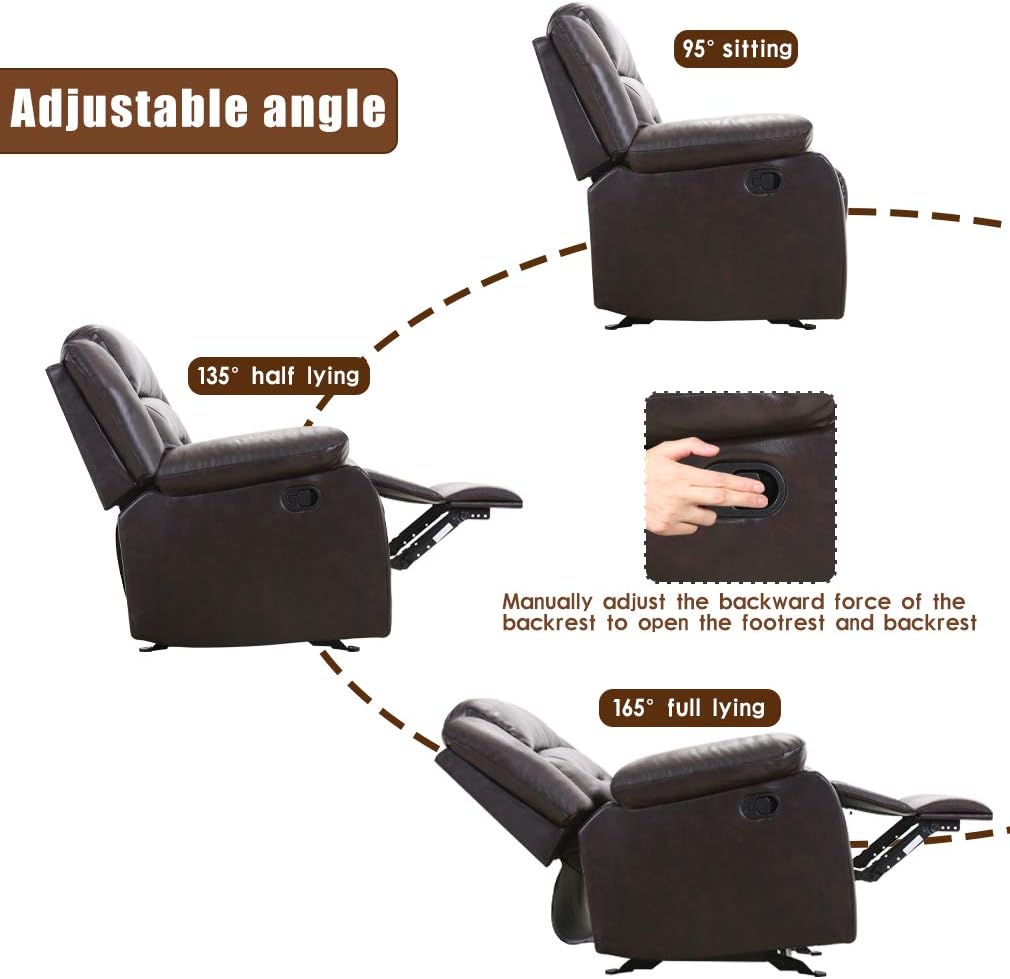 Recliner Chair Reclining Sofa for Living Room Recliner Sofa Couch Sofa PU Leather Home