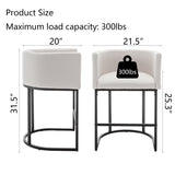 Counter 25" H Height Bar Stools Set of 2, Modern Barrel Bar Stool