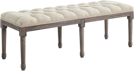 Province French Vintage Upholstered Entryway Bench