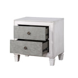 Katia Nightstand in Rustic Gray and Weathered White