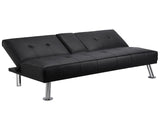 Modern Faux Leather Futon Set Convertible Recliner Sleeper Fold Up & Down Loveseatrsible Daybed Guest Bed