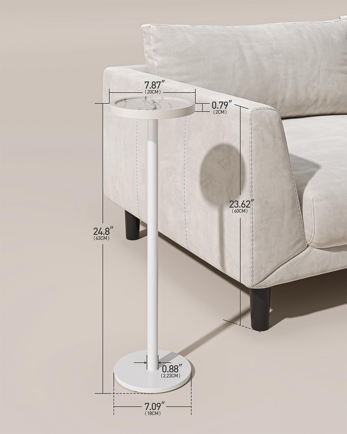 Drink Table, Small Pedestal Side Table, Round Cocktail Table