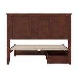 Felicity Full Platform Bed with Panel Footboard and Storage Drawers, Walnut