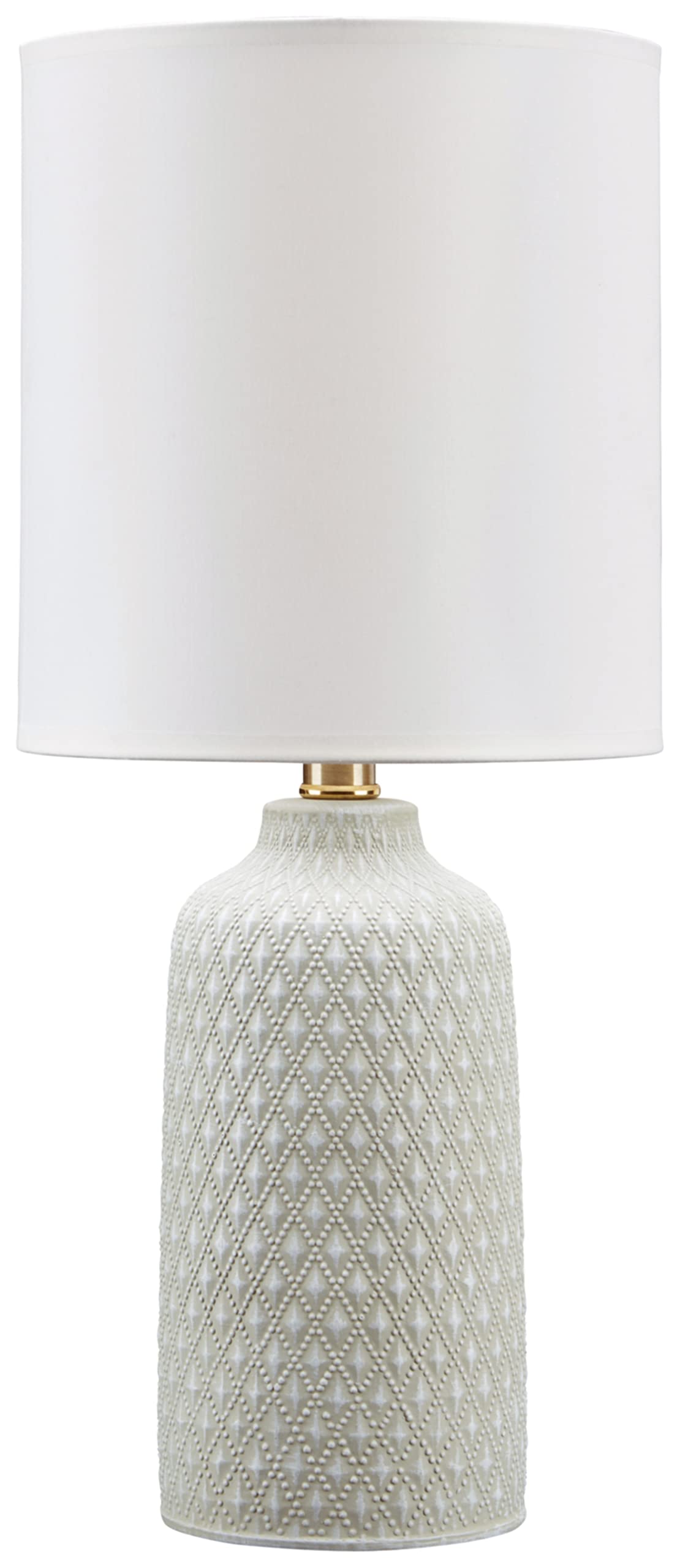 Textured Diamond Pattern Ceramic Table Lamp, Gray