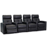 Cloud XS850 Home Theater Chairs - Black Bonded Leather - Manual Recline - Row 4