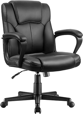 Executive Office Chair Swivel Task Seat with Ergonomic Mid-Back, Waist Support