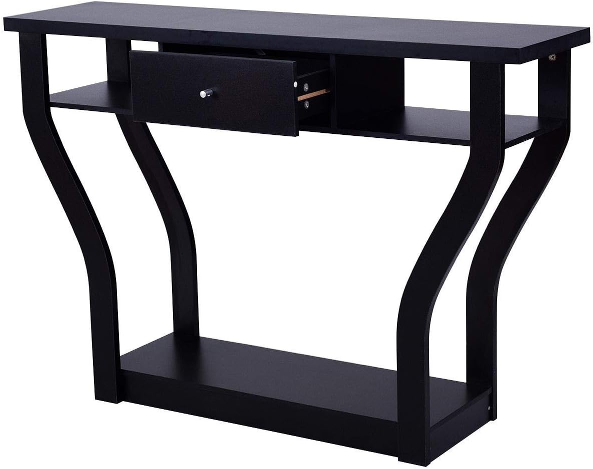 47" Wooden Entryway, Accent Cosole Tables Table with Drawer and Shelf
