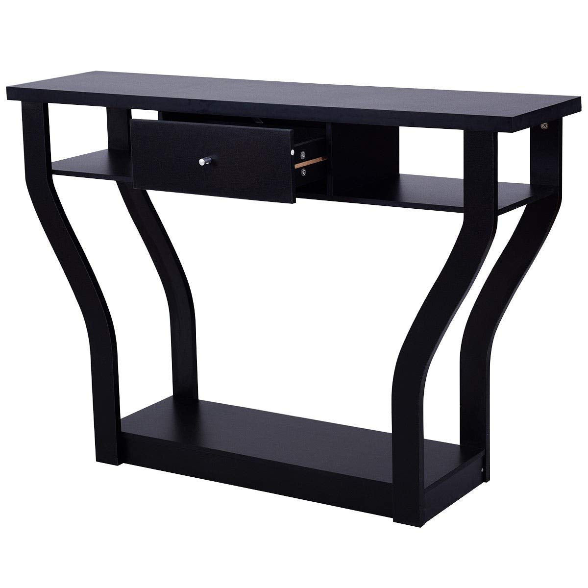 47" Wooden Entryway, Accent Cosole Tables Table with Drawer and Shelf