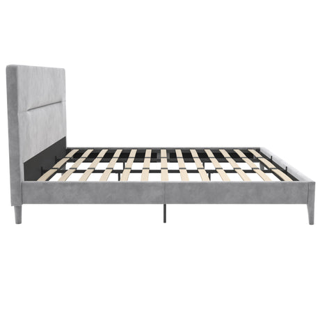 by Cosmopolitan Westerleigh Upholstered Platform Bed with Minimalist Tufted Headboard