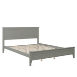 Grant Modern Queen Size Platform Bed with Slats and Headboard, Neutral Gray