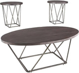 Tarica Modern 3 Piece Table Set, Includes Coffee & 2 End Tables, White & Gold