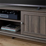 Modern TV Media Console Stand Entertainment Center with Two Doors and Adjustable Storage Shelves | Sturdy and Wide| Easy Assembly |Smoke Oak Wood Look Accent Living Room Home Furniture