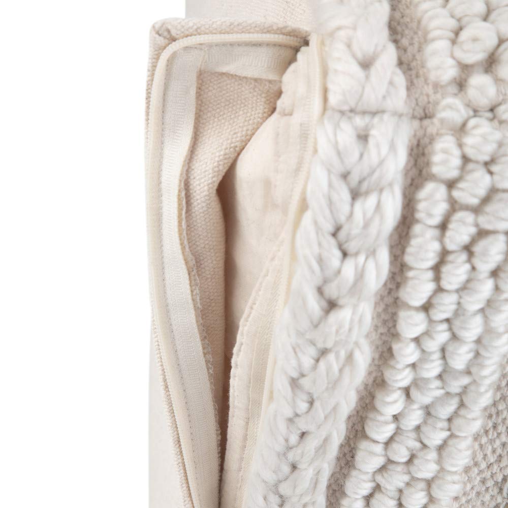 ommer Boho Square Pouf in Natural Handloom Woven Pattern for the Living Room,
