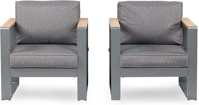 Outdoor Loveseat Sofa - Aluminum All-Weather Resistant Deep Seat Conversation Set