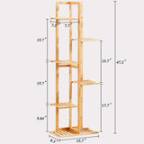 Bamboo 6 Tier 7 Potted Plant Stand Rack Multiple Flower Pot Holder Shelf