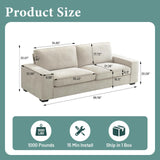 Sofa Couch, 88" Chenille Loveseat for Living Room, 3 Seater Lounge Sofa