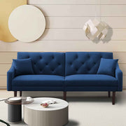 Convertible Futon Sofa Bed & Upholstered Velvet Loveseat Folding Sleeper Couch
