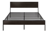 Queen Size Bed Frame with Wood Headboard and Footboard,