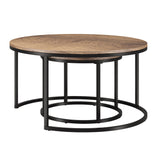 Watson Round Nested Coffee Table with MDF Top in Blackened Bronze