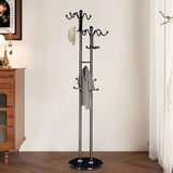 Modern Coat Rack with Natural Marble Base, Metal Coat Rack Freestanding