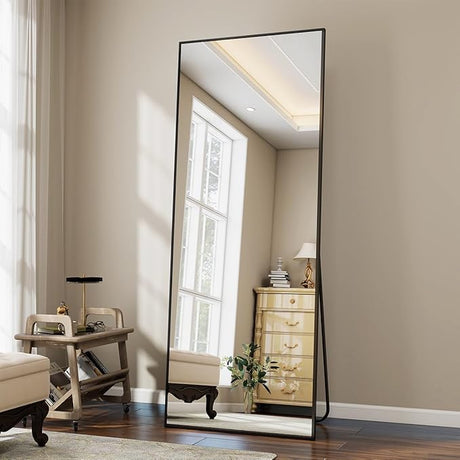 Oversized Full Length Mirror, 76" x 34" Floor Mirror with Stand, Aluminum Alloy