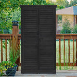 Outdoor Storage Cabinet, Garden Storage Shed, Outside Vertical Shed with Lockers