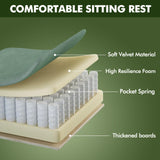 Velvet Gaming Chair with Footrest - Ergonomic High Back Computer Chair with Massage Lumbar Support