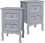 White Nightstand Set of 2. Farmhouse End Side Table Set of 2 Bedside Nightstands Chest