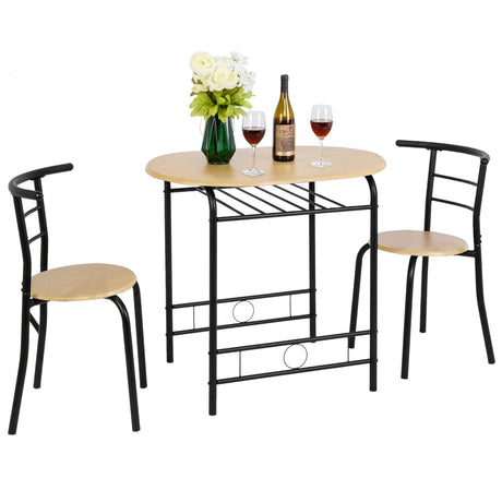 3 Piece Dining Set,Small Kitchen Table Set for 2,Breakfast Table Set for 2,Kitchen Wooden