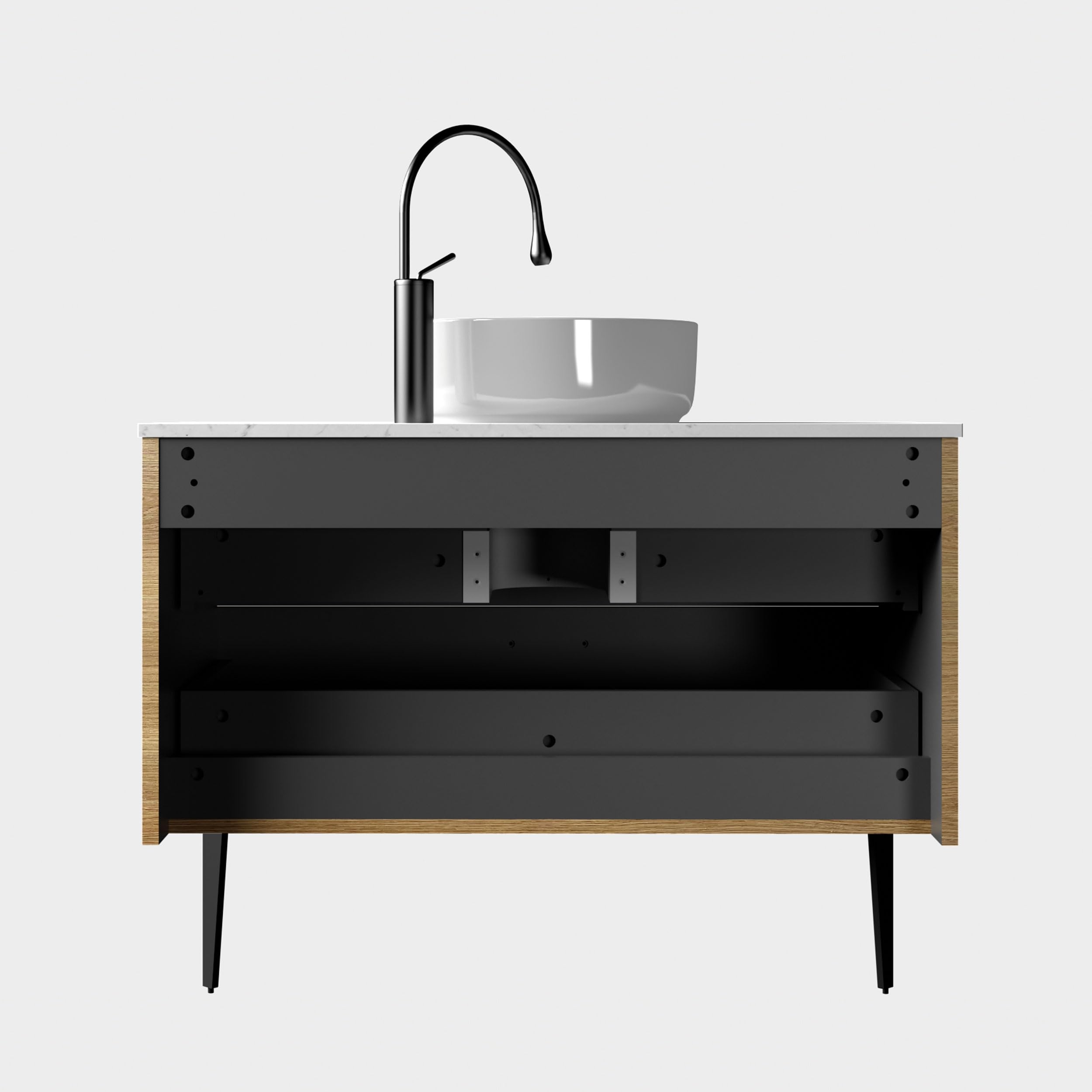 36 Inch Bathroom Vanity with Sink, Modern Striped Bathroom Cabinet