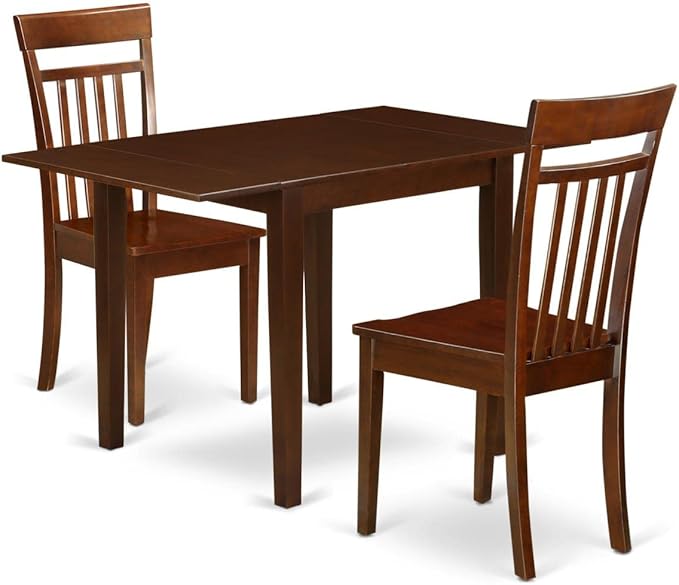 NDCA3-MAH-LC Norden 3 Piece Dinette Set for Small Spaces Contains a Rectangle Table