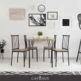 5 Pieces Dining Table & Chairs Set for 4, Space-Saving Rectangle Table w/Four Chairs for Kitchen,