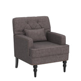 Tufted Club Chair with Lumbar Pillow,Upholstered Button Armchair,Accent Reading Chair