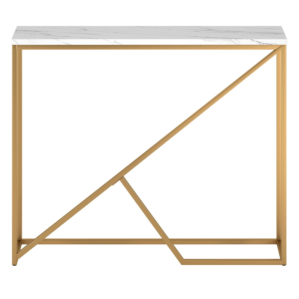 Stella Console Table, 36" Wide, Gold/White