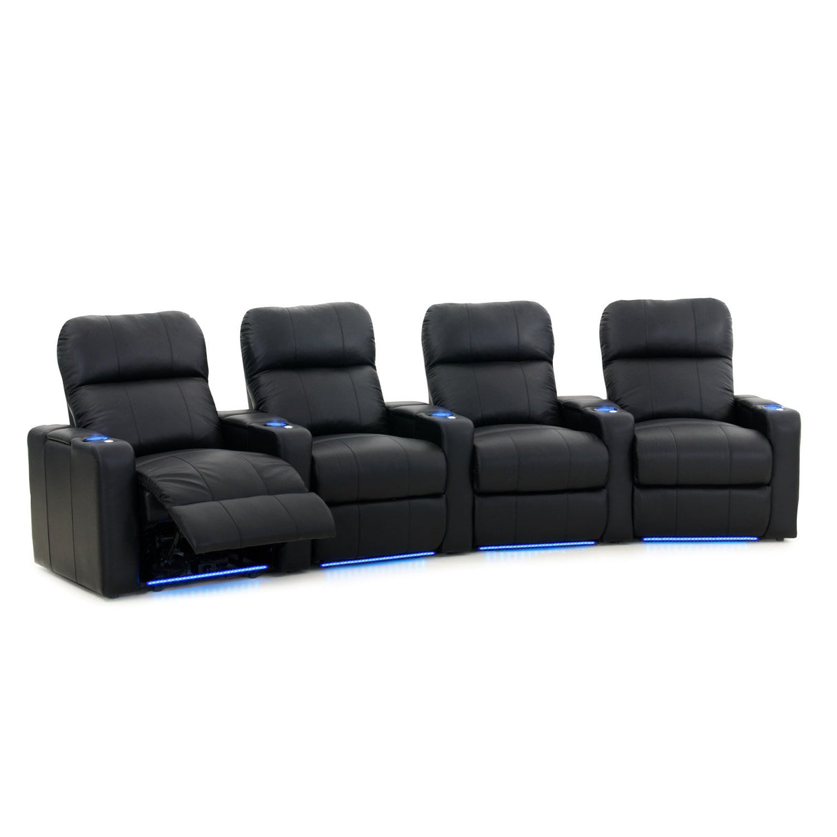 Turbo XL700 4 Seater Curved Bonded Leather Home Theater Seating