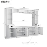 4-Piece Entertainment Center Wall Unit with Bridge for TVs up to 75", Large TV Stand