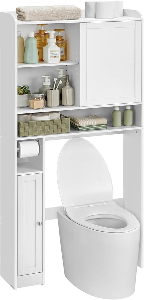 Over The Toilet Storage Shelf, Bathroom Storage Cabinet with Sliding Door