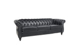 Chesterfield Sofa, Classic Tufted Upholstered Leather Couch, Modern 3 Seater Couch