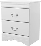 Alisdair Traditional 2 Drawer Nightstand, Dark Brown