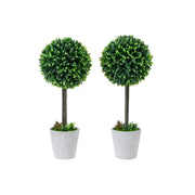 Artificial Boxwood Topiary Trees, Fake Plants Decor - 12 Inch Faux Tabletop Decorative Small